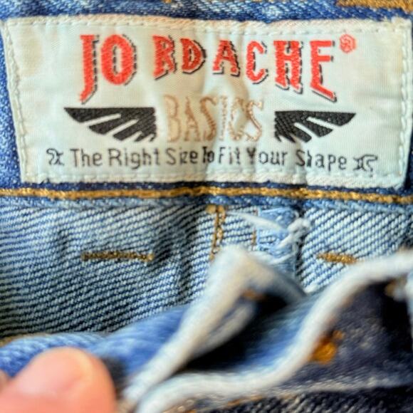 Vintage 90s Jordache High Waist Blue Denim Button Front Jean Skirt 7/8 - Picture 6 of 10